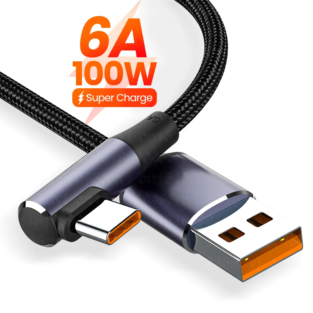 6A USB Type C кабель для Huawei P30 P40 Pro 5A Быстрая зарядка провод USB-C зарядное устройство