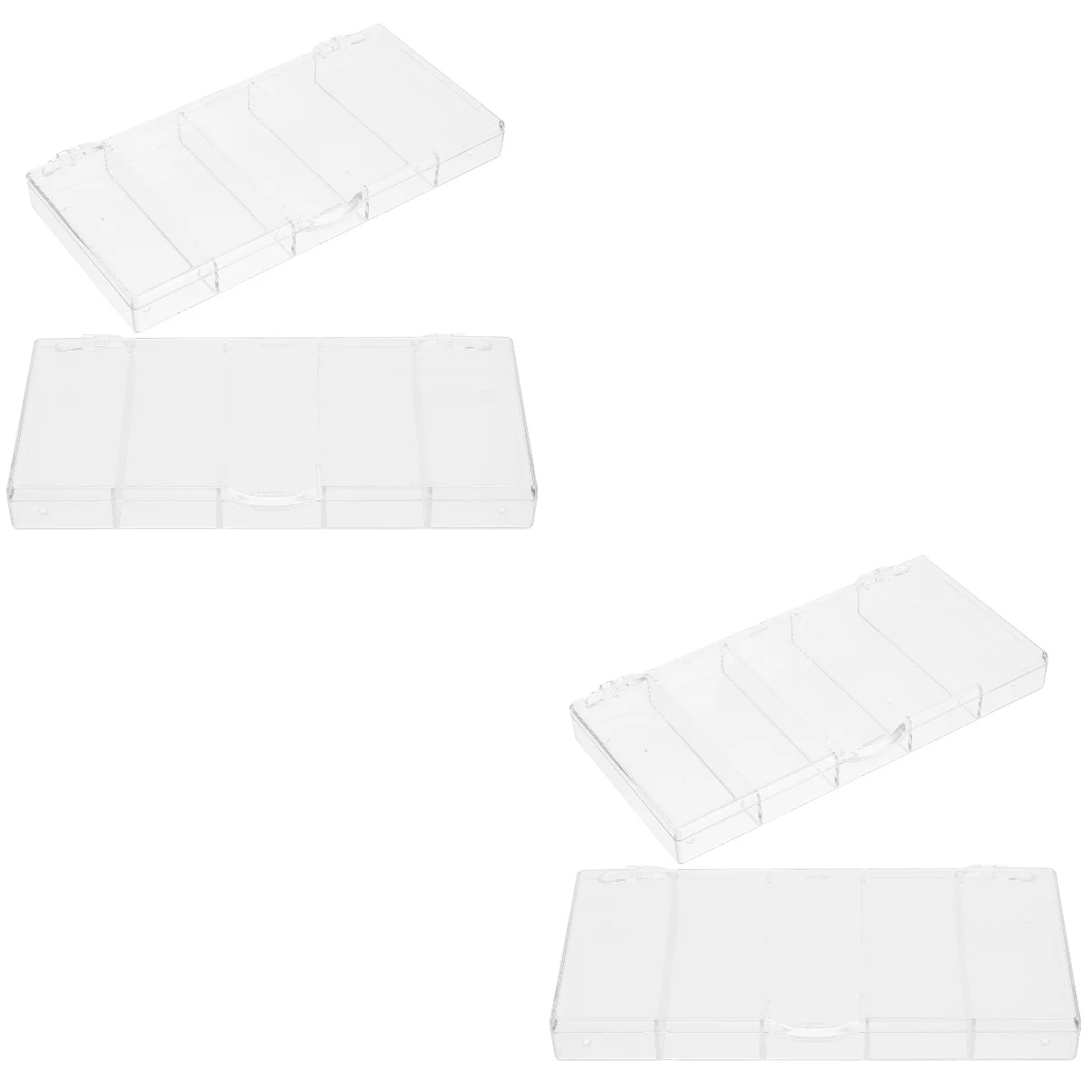 

4 Multi-grid Transparent Beads Storage Cases Kitchen Organization Storage Boxes