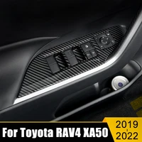 car window glass lift switch panel armrest trim cover interior accessories for toyota rav4 2019 2020 2021 2022 rav 4 xa50 xa 50