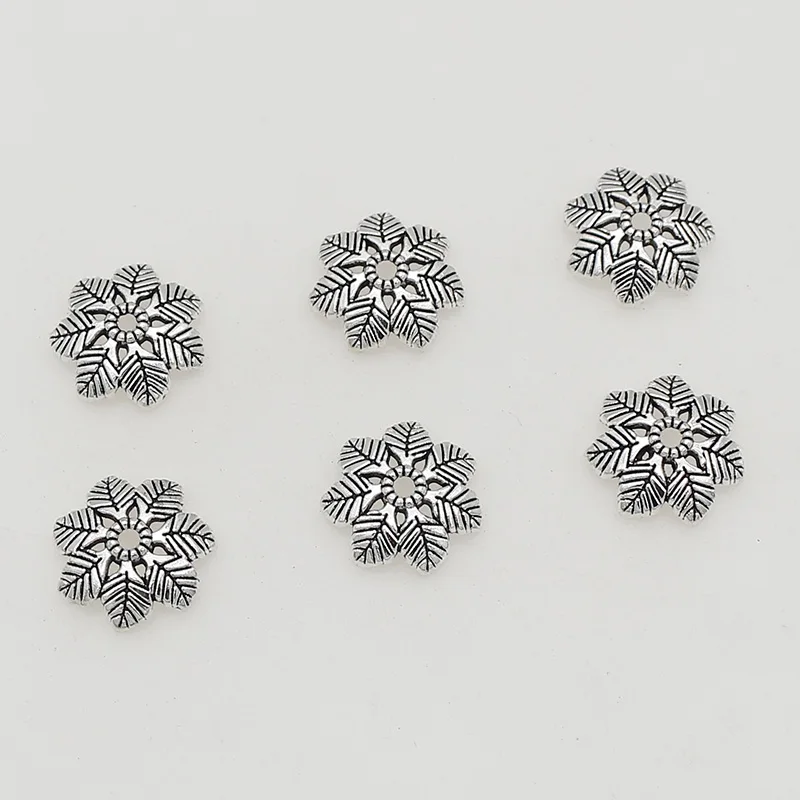 

50pcs/lot Pretty Zinc Alloy Craftwork 7 Petals Flower Bead Caps 15mm Handmade End Tassel Caps Receptacle DIY Jewelry Accessories
