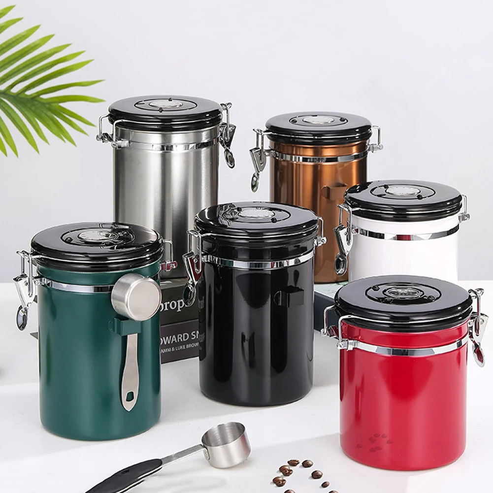 

Stainless Steel Airtight Canister for Kitchen, Large Flour Coffee Bean Tea Cereal Sugar Cookie Metal Food Storage Canisters