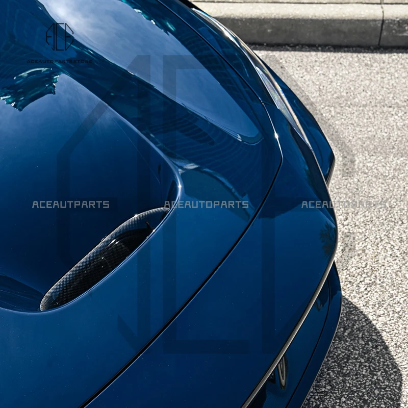 Фото Передние совки из сухого углеродного волокна для Ferrari F8 Tributo Spider V8, передняя крышка багажника, центральная вентиляционная крышка, автоаксессуары №2