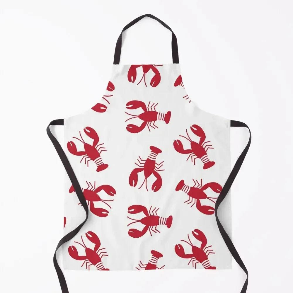 Красный фартук с бесшовным рисунком лобстеров кухонный для мужчин кухонные