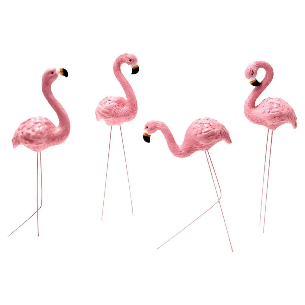 

4Pcs Creative Animal Sculpture Flamingo Decoration for Garden Patio Yard