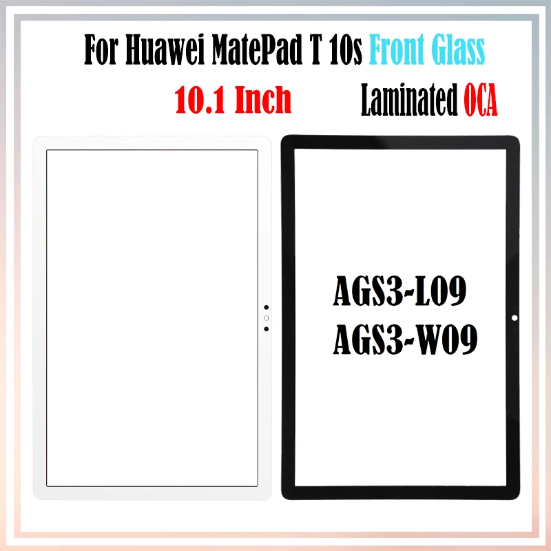 

1Pcs 10.1 Inch For Huawei MatePad T 10s AGS3-L09 AGS3-W09 LCD Front Touch Screen Outer Lens Glass Panel With OCA Glue Laminated