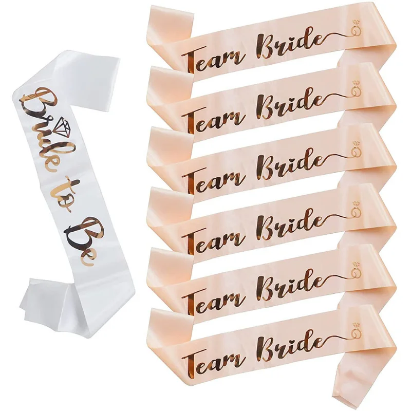 

Bride To Be Wedding Decoration Team Bride Satin Sash for Engagement Bridal Shower Gifts Bachelorette Party Hen Night Supplies