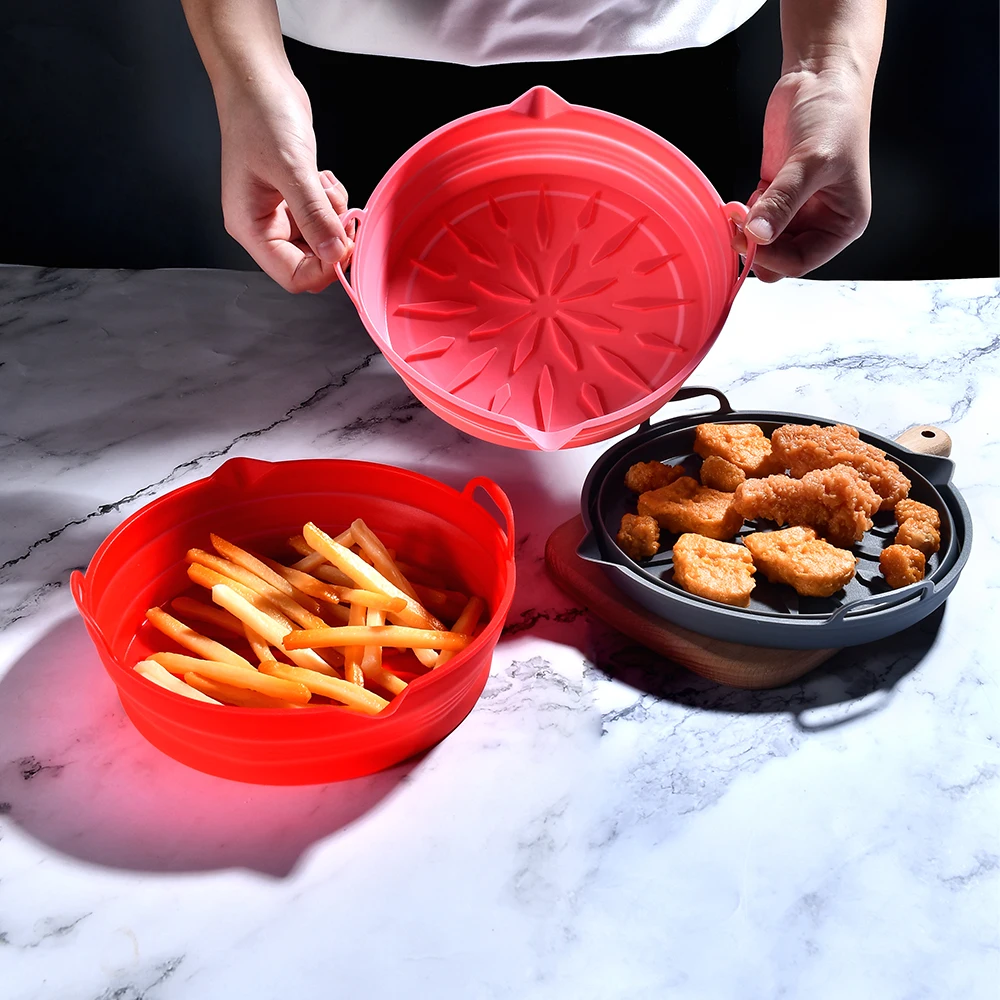 

Airfryer silicone basket Reusable Baking Pan Non-stick Air Fryers Oven Baking Tray Fried Chicken Basket Airfryers Accessories