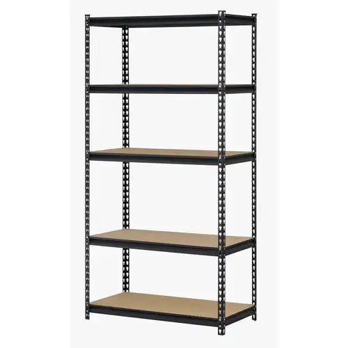 

x 18"D x 72"H 5-Tier Steel Shelving, Black, 4000 lbs. Capacity