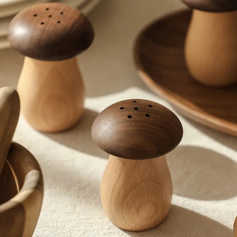 

1PC Creative Toothpick Box Kitchen Restaurant Storage Box Wood Mushroom
