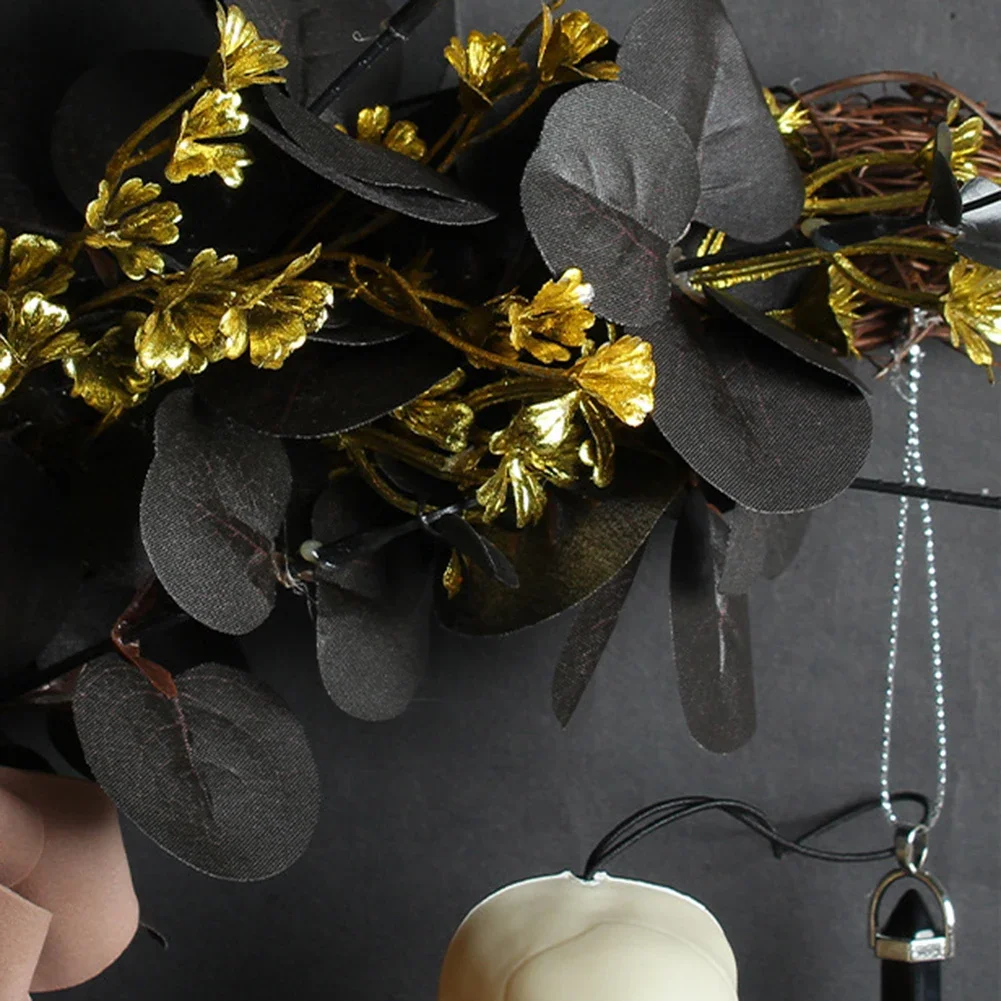 Искусственный Венок С Черепом Черные Розы Готический Декор На Хэллоуин