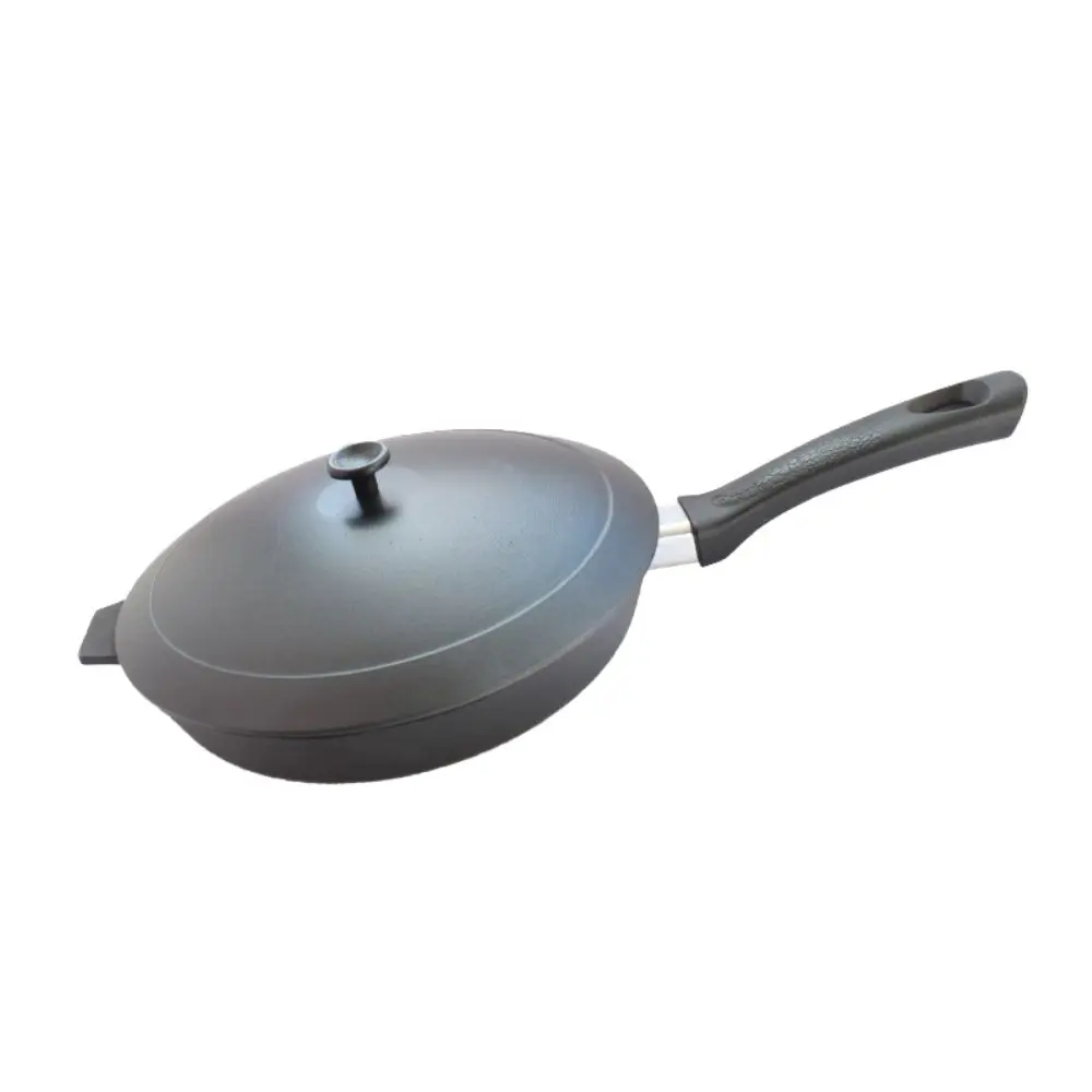 Сковорода с бакелитовой ручкой алюм. крышка 24 см Камская Посуда |