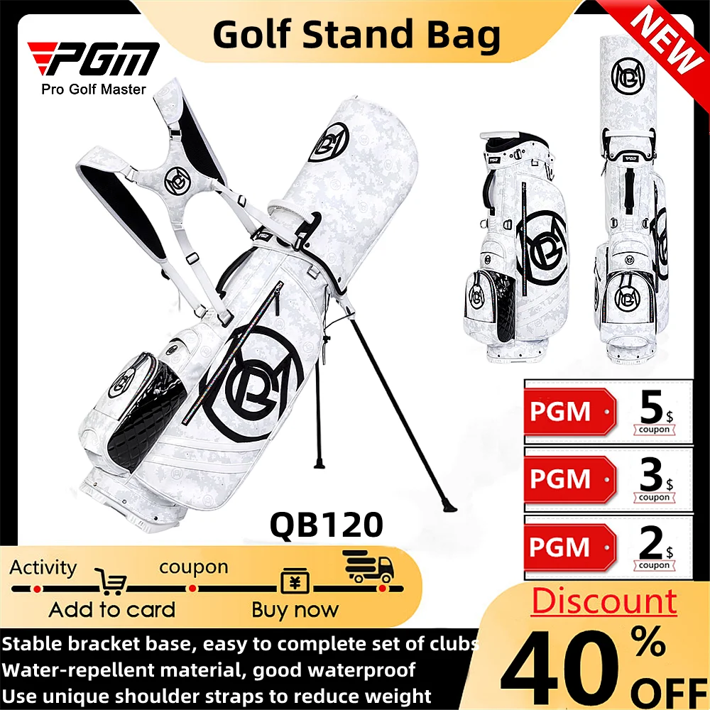 Golf Bag Men Women Golf Bracket Bag Lightweight Waterproof Shoulder Strap White Camouflage Pu Large-Capacity Sports Bag QB0120