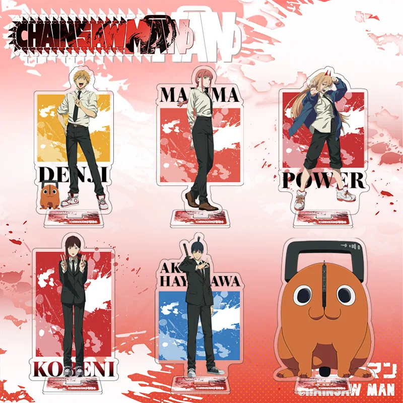 

Anime Chainsaw Man Acrylic Stand Model Doll Hayakawa Aki Kishibe Higashiyama Power Action Figure Desktop Decor Toy Gifts 16cm
