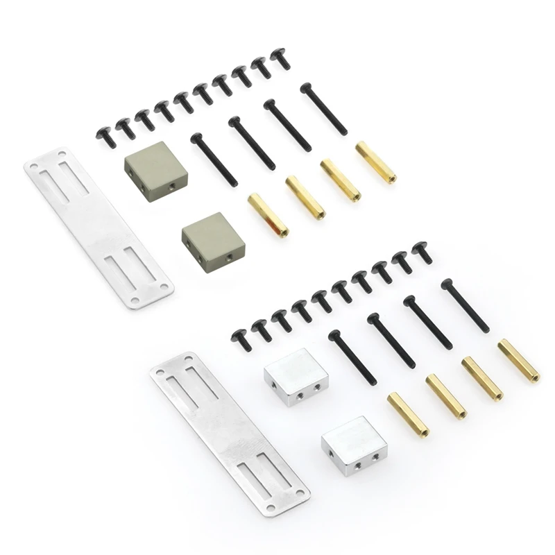 

2Set Metal Servo Fixed Mount Bracket Kit For WPL B14 B16 B36 C24 C34 1/16 ,Titanium & Silver
