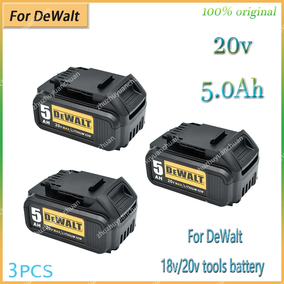 

1~3PCS 20V 5000mAh 100% Original rechargeable power tools battery ,for DeWalt DCB184 DCB181 DCB182 DCB200 18V battery