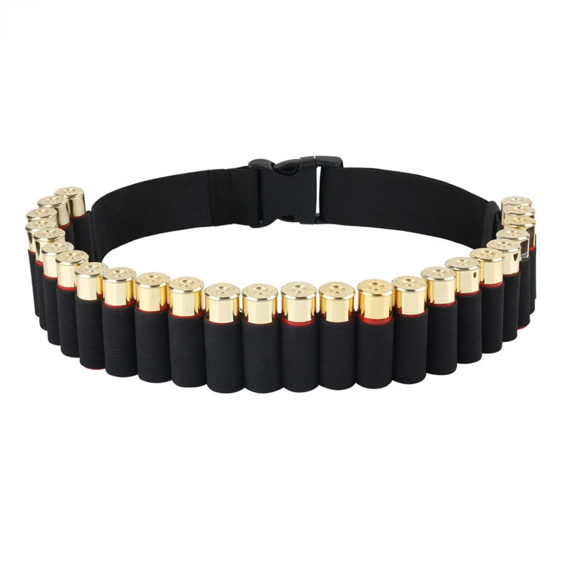 

140*5CM 12GA Bandolier Belt 25 Rounds Shell Holder Airsoft Hunting Tactical 12 Gauge Ammo Holder Military Shotgun Cartridge Belt