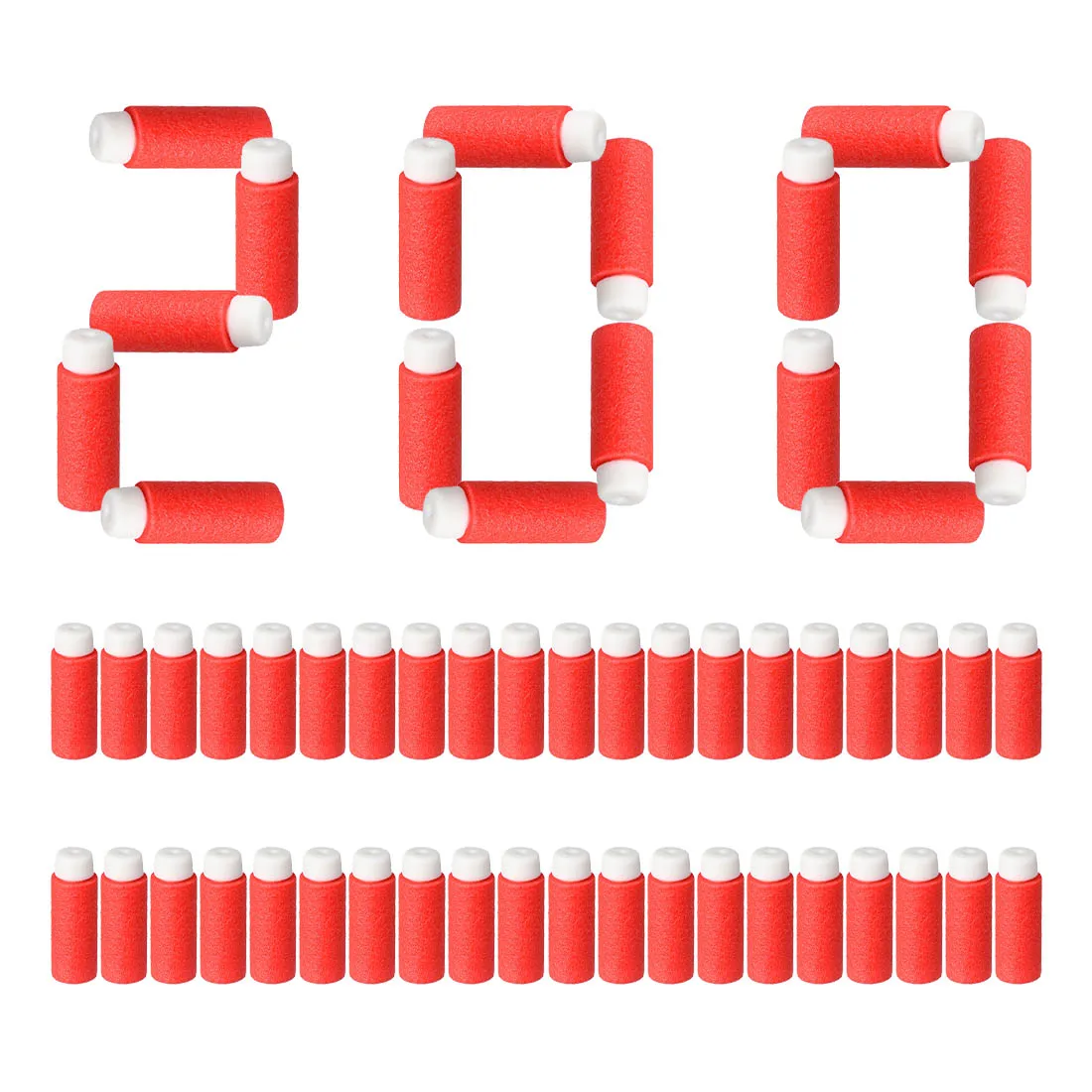 

200 шт. рабочие светящиеся дротики для Nerf, флуоресцентные дротики, детские игрушки для улицы, бело-красные