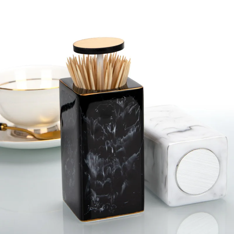 

Автоматический стеллаж для дома, гостиной, ресторана, декоративная коробка, Мраморный держатель для зубочисток, роскошный контейнер из смо...
