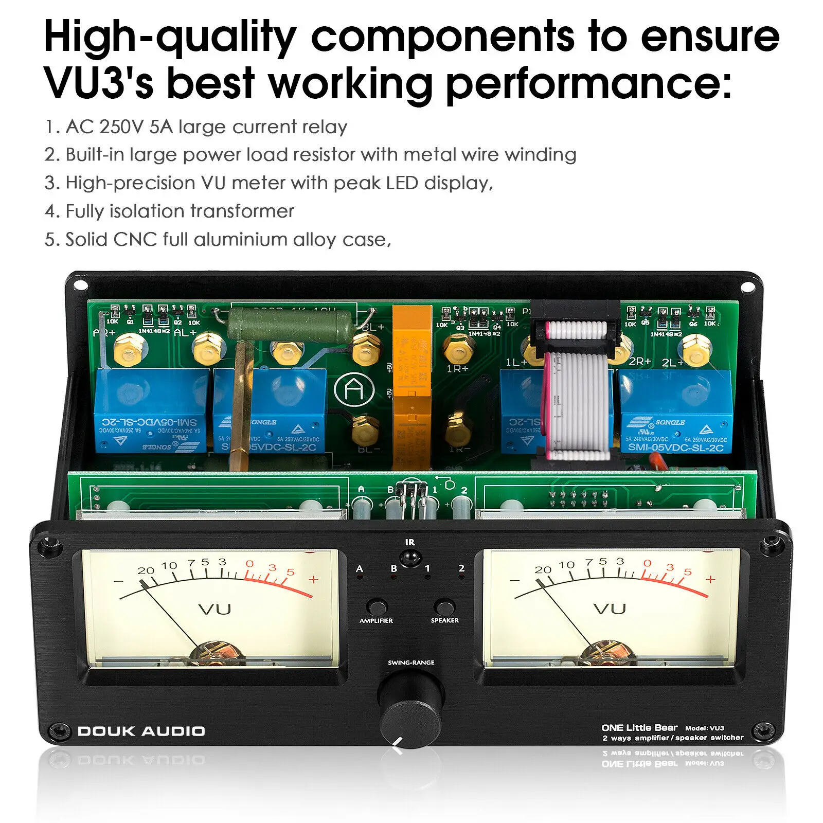 Переключатель выбора усилителя/динамика 2-в-1/2 в 1 распределитель звука