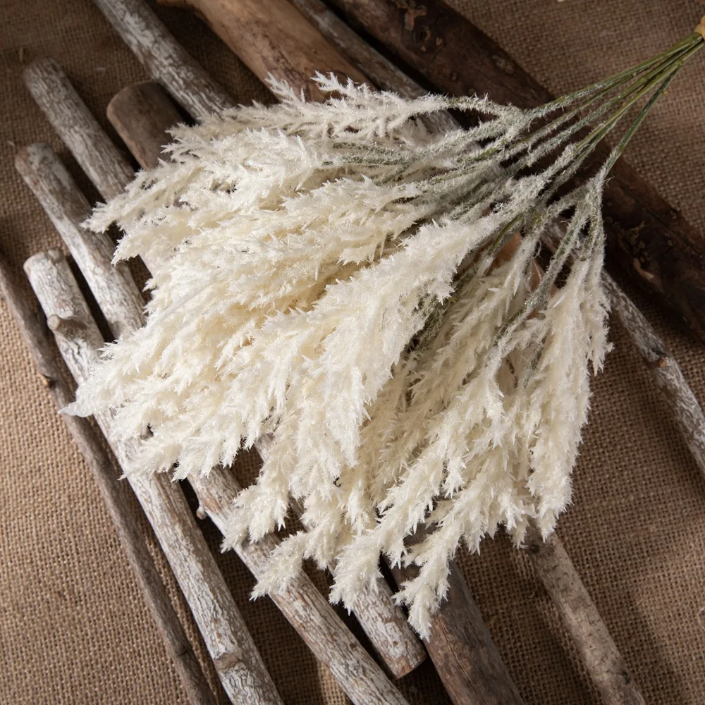 

White Beautiful Astilbe Artificial flowers Long Branch for Wedding Plastic Fake Flowers Autumn Home Party Decor Fall Photo Props