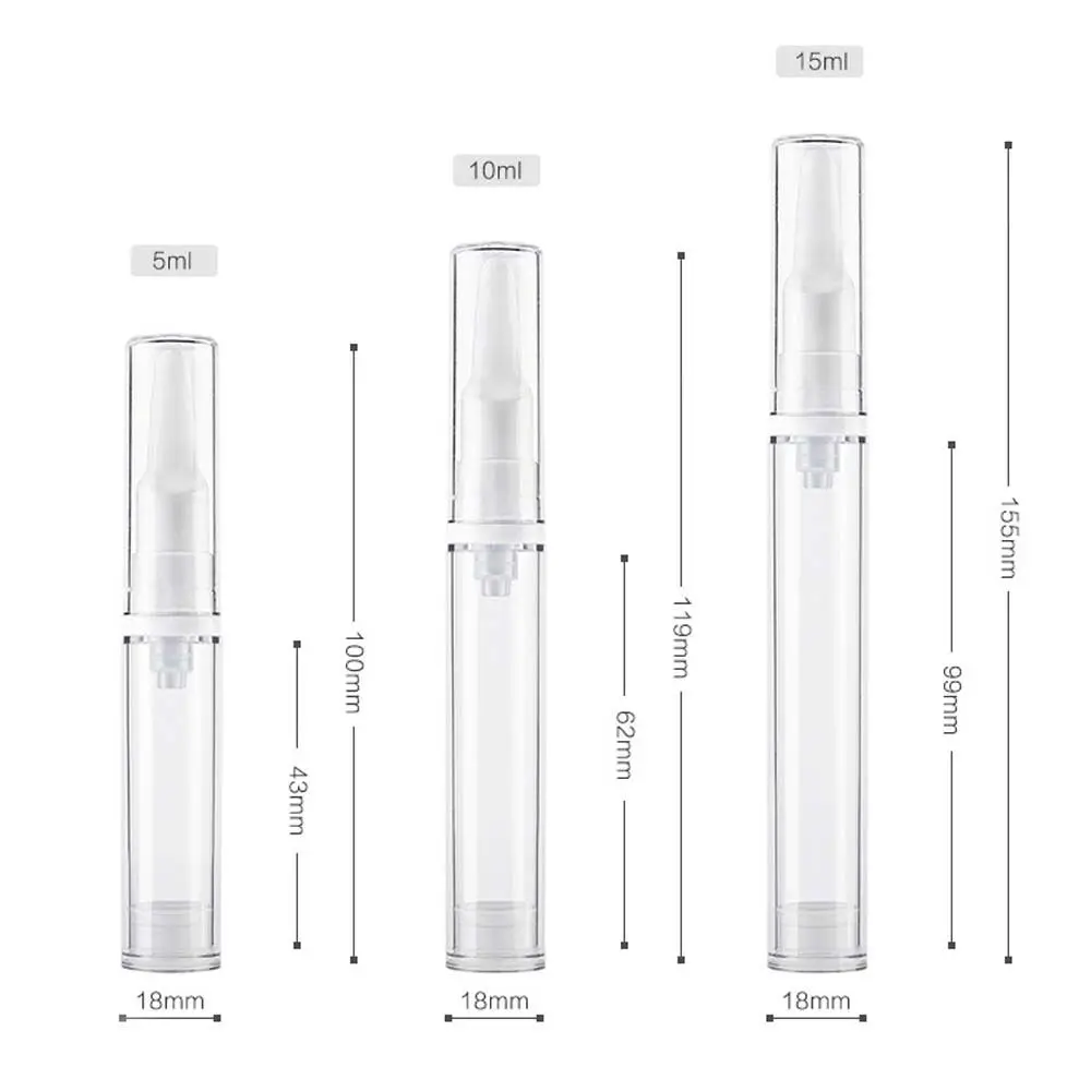 Пустая женская пластиковая бутылка 15 мл 10 безвоздушная для лосьона крема глаз