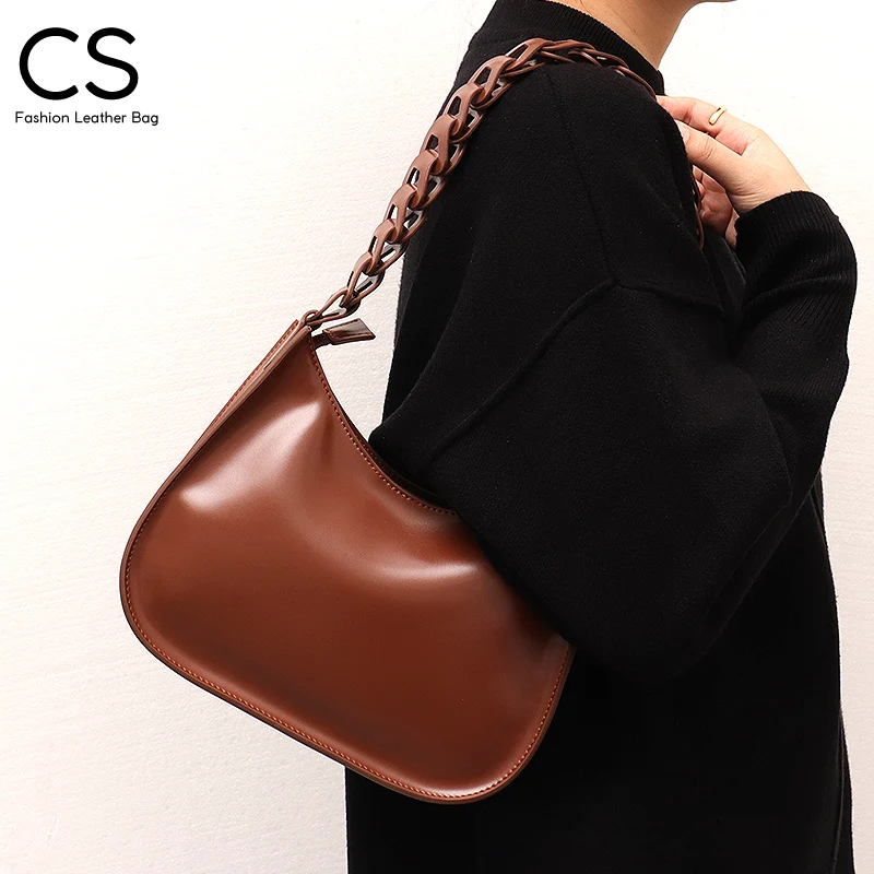 

CS Original Design Shoulder Handbag Women Fashion Genuine Leather Hobo All-match Braid Strap Luxury Cowhide Underarm Bag Purse