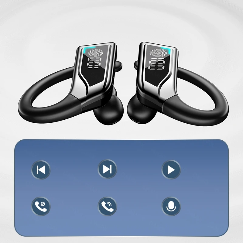 TWS-стереонаушники Q8 с поддержкой Bluetooth и светодиодным дисплеем |