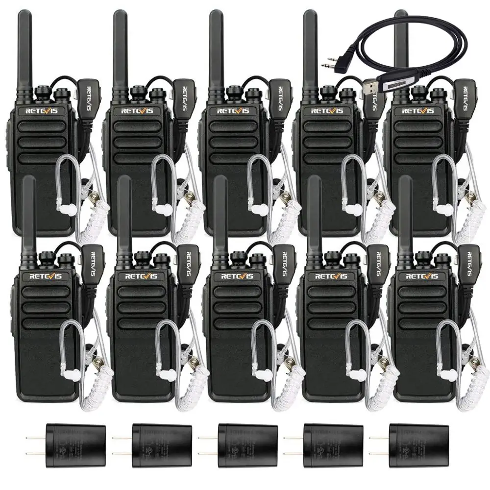 

Retevis RT28 Commercial Walkie-Talkies with Earpiece Cable 2Way Radios Long Range Rechargeable FRS Emergency alert VOX Handsfree
