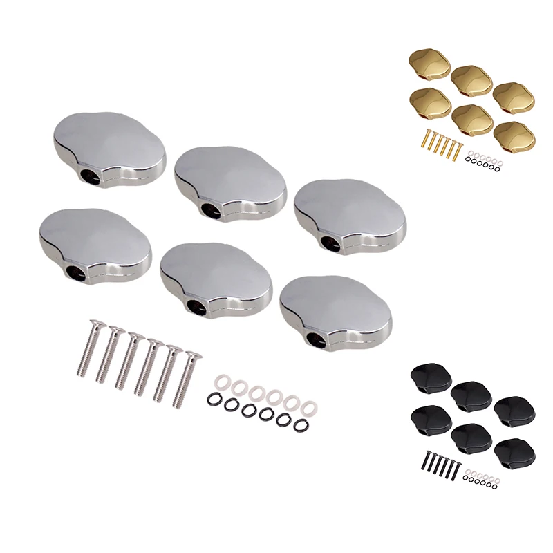 

6Pcs Electric Guitar Tuning Pegs Cap Tuners Machine Head Replacement Buttons Knobs Guitar Handle Accessories