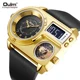 Luxury Watch For Men Oulm Top Brand Military Gold Two Time Zone Wristwatch Male Quartz Clock Men's Sport Watches Reloj Hombre Other Image