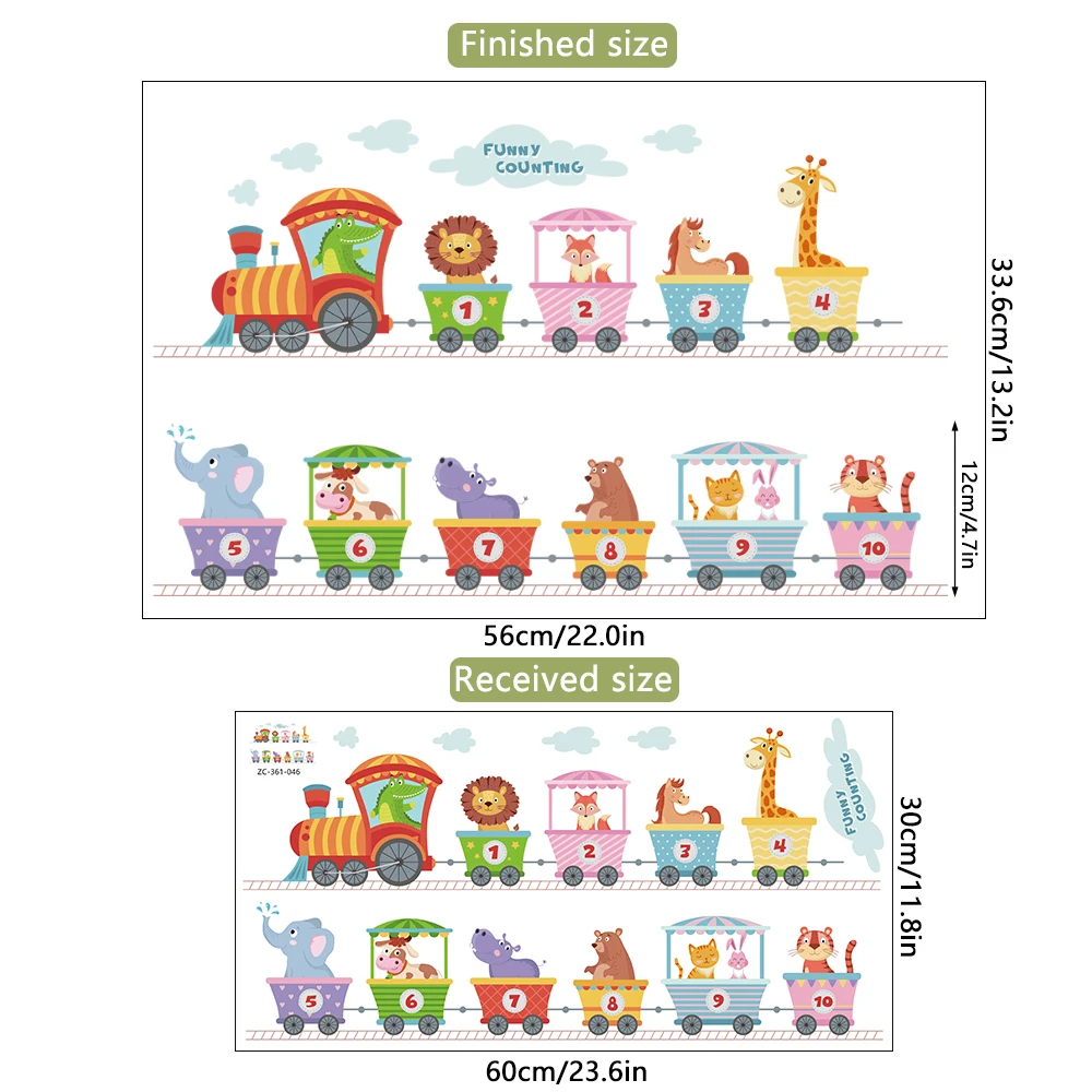 

Съемные Настенные Наклейки С Мультяшными Животными И Поездами Для Детей, Декор Для Спальни, Украшение Для Окон И Плитки