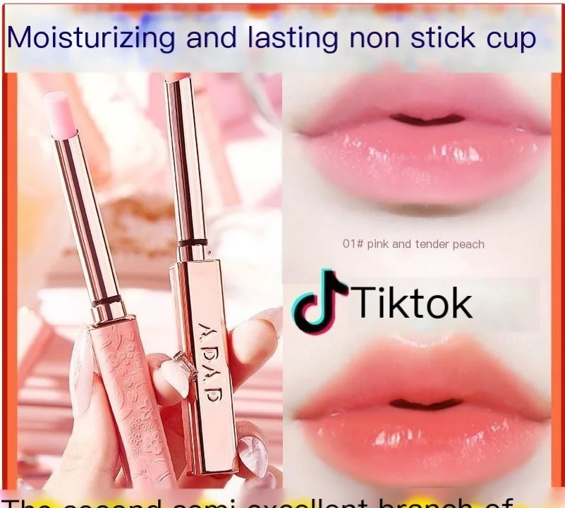 

2pcs light, warm, lip gloss, small tube mouth, red paste, moisturizing, moisturizing, and anti cracking.
