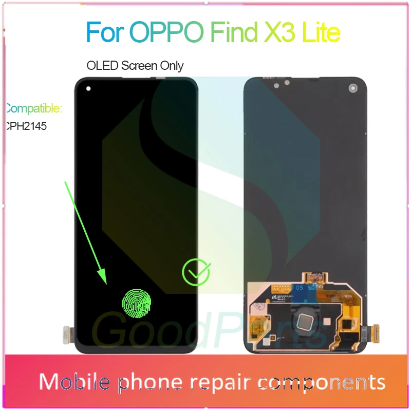 Фото Для OPPO Find X3 Lite ЖК-экран 6,43 дюйма CPH2145 Find X3 Lite Замена сенсорного дигитайзера в сборе №5