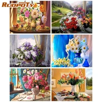 ruopoty paint by number vase drawing on canvas hand painted painting art gift diy pictures by numbers window flower kits home de
