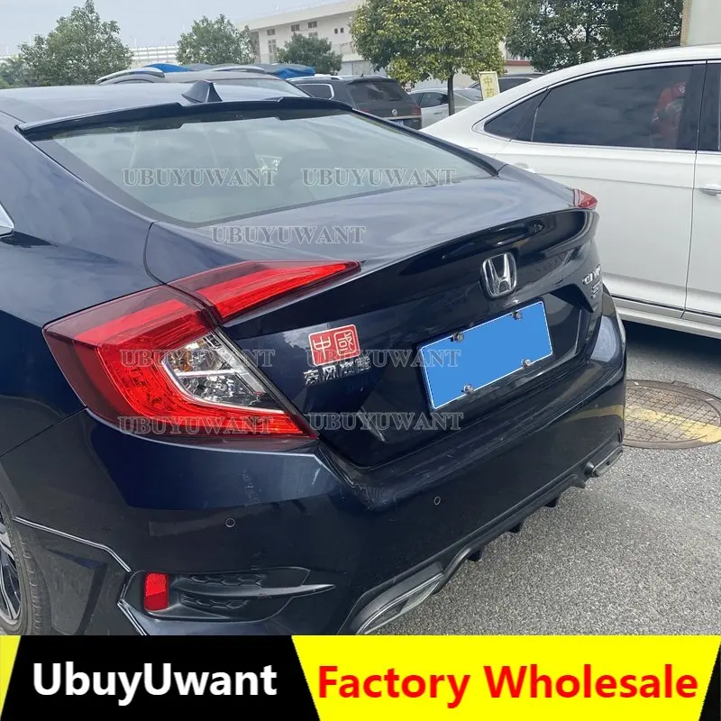 

High Quality Rear Trunk Spoiler Lip Wing Extension For Honda For Civic 10th Gen 4 Dr Sedan 2016-2022 Rear Spoiler Tail Wing Lip