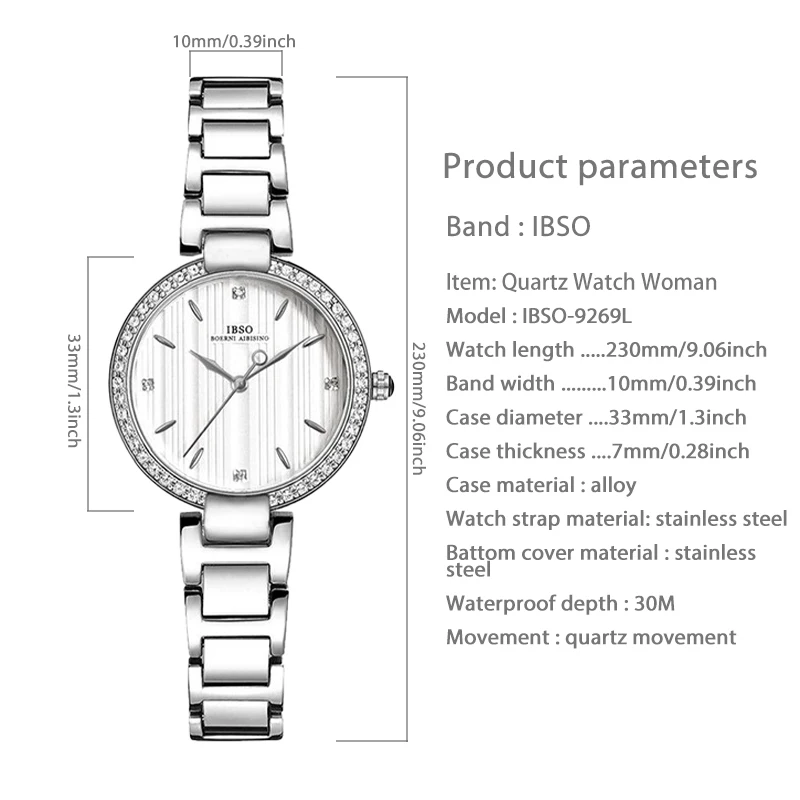 Luxury Women Watches Large Dial Stainless Steel Casual Youth Girl Hand Clock Waterproof Original Brand Fashion Wristwatch Ladies