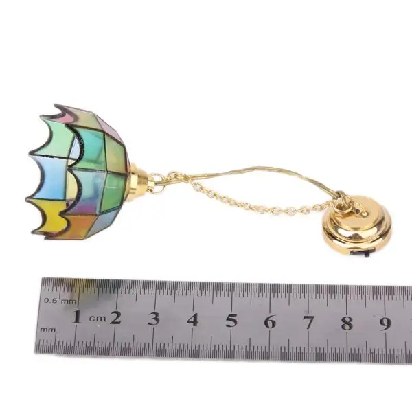 

Excellent Workmanship Metal Ceiling Lamp Model With Umbrella Shape Light Cover For 1:12 Dollhouse Decoration