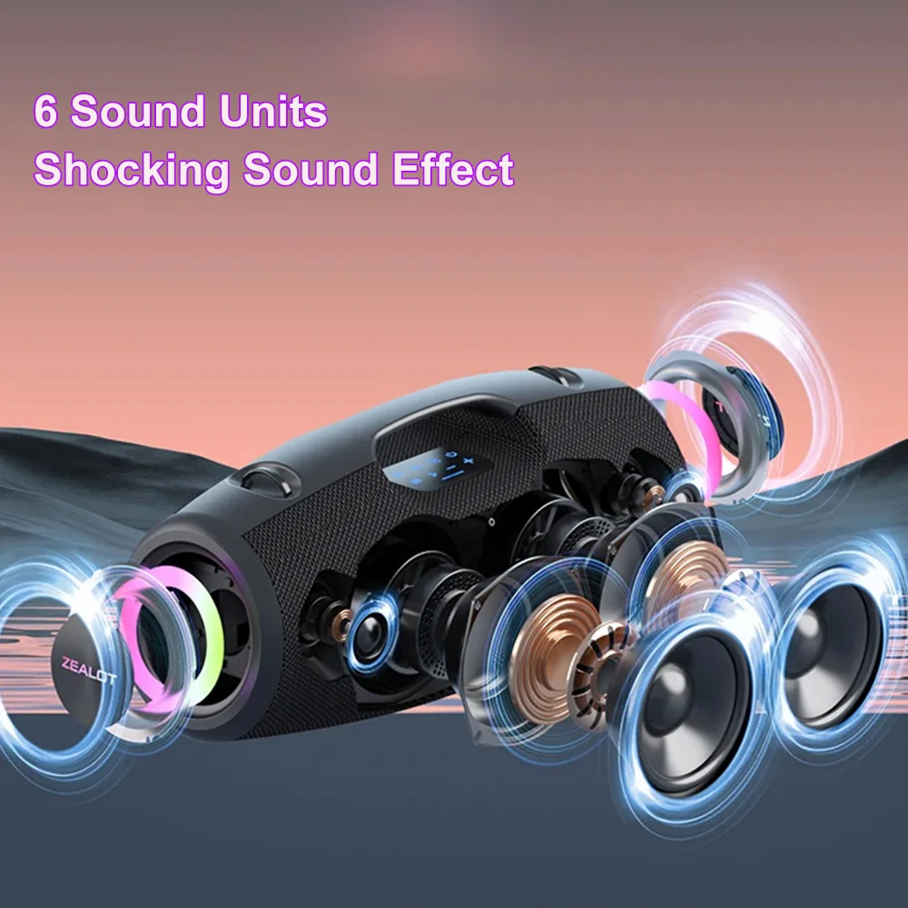 Bluetooth-колонка 100 Вт 6 звуковых устройств RGB подсветка аккумулятор 24000 мАч