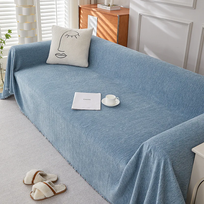 

Чехлы для диванов из синели, мягкие моющиеся Чехлы для диванов, защита мебели, с рисунком елочки, с кисточкой