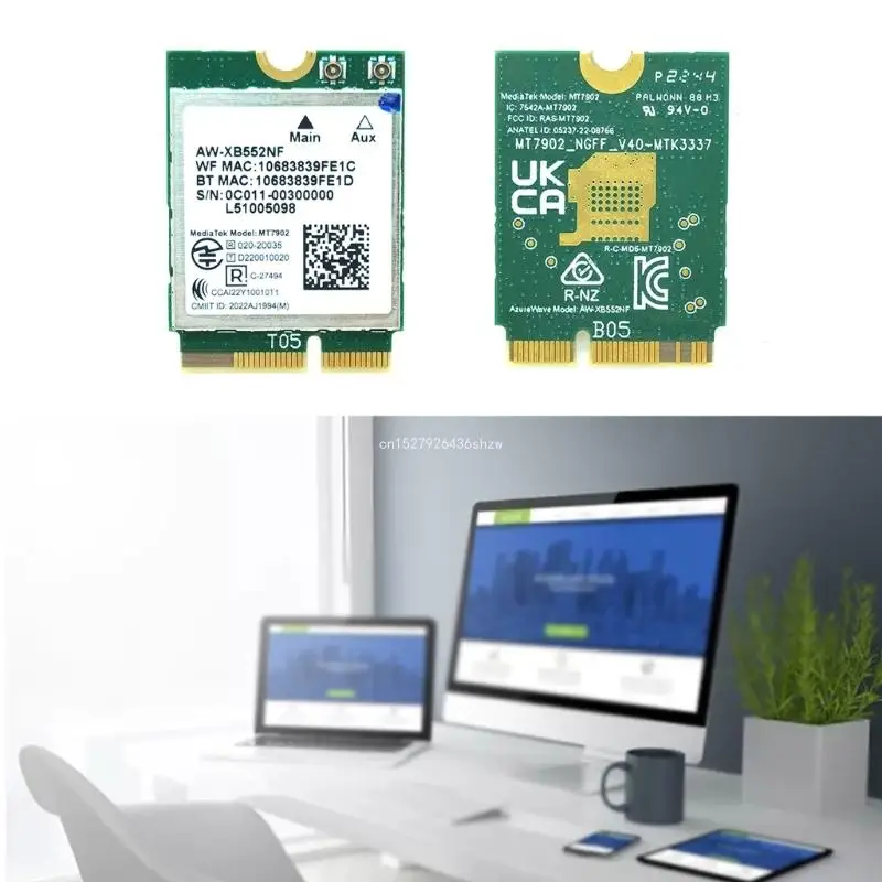 MT7902 AW-XB552NF Беспроводная карта Wi-Fi 6E Сетевой адаптер CNVi Интерфейсы 2 4/5/6G 2400M BT5.2 для