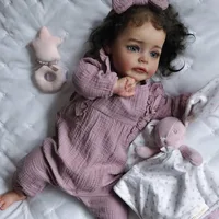 NPK 60CM Reborn Toddler Popular Cute Girl Doll with 3D skin Painted Soft Cuddle Body High Quality Handmade Doll Art Gift