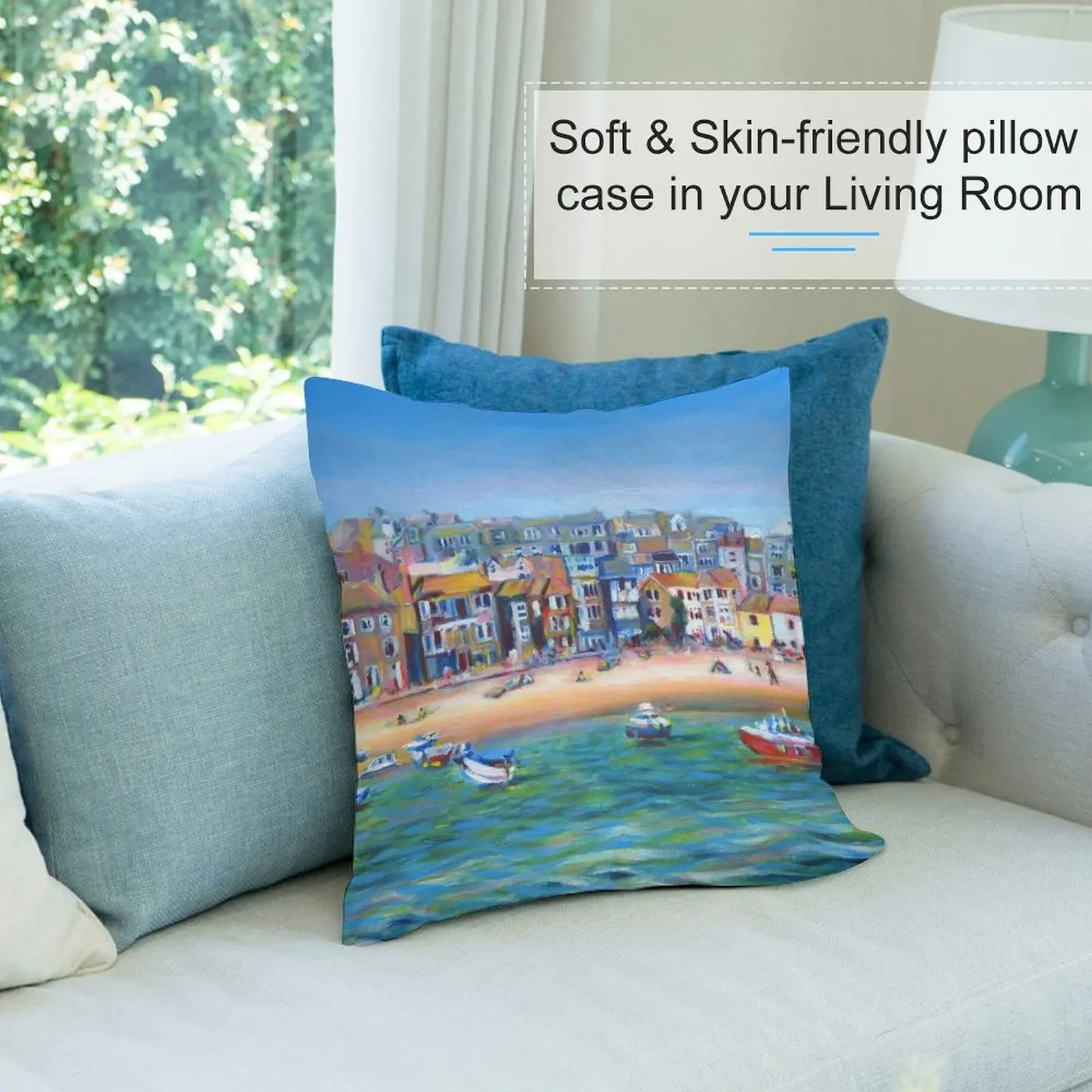 Акриловая живопись St Ives Harbour Корнундбол искусство Декоративные наволочки для