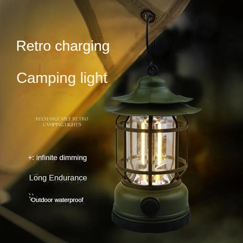 

Outdoor New Horse Lantern Camping Lamp Solar Charging LED Camping Tent Multifunctional Portable Polarless Dimming