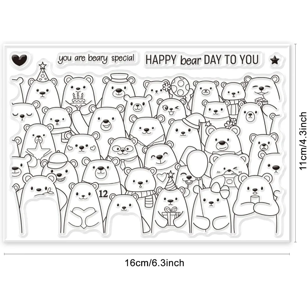 Милый медведь фон силиконовые прозрачные штампы для изготовления открыток на