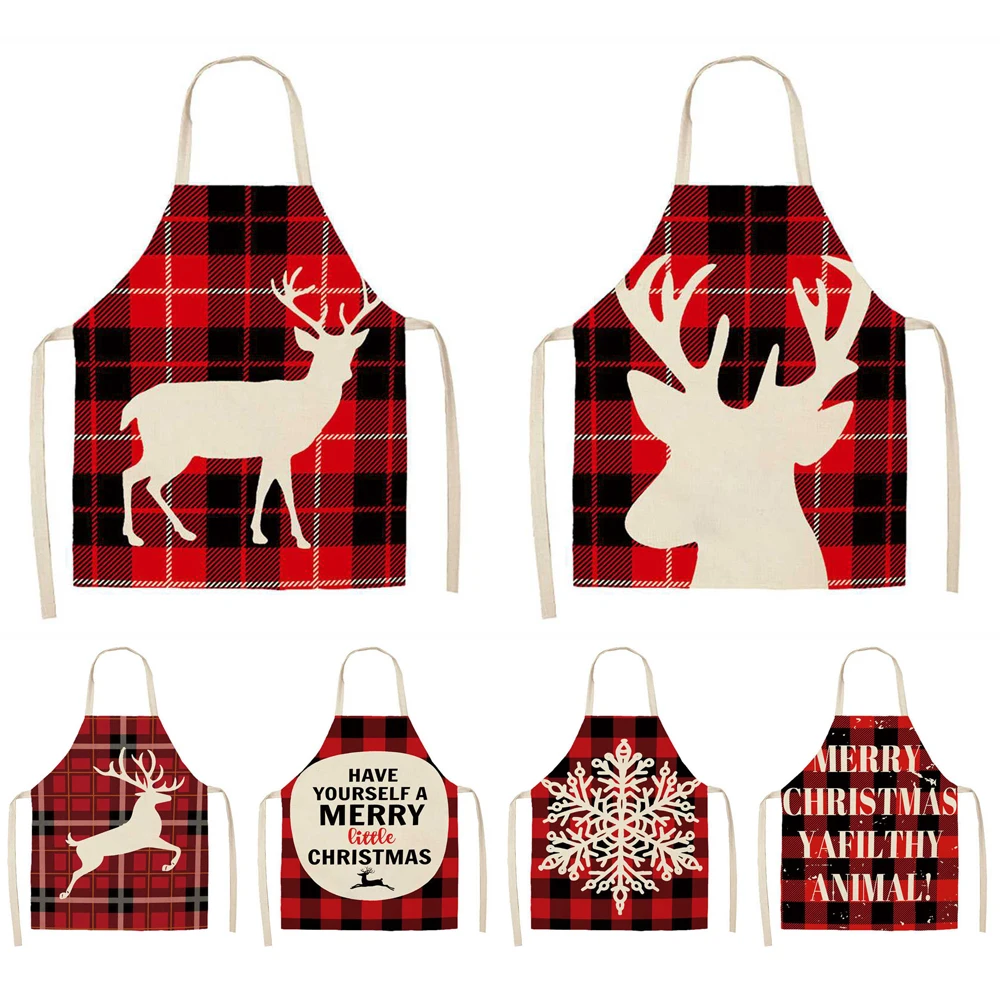 

Фартук для кухни, фартук с красным клетчатым узором, без рукавов, против загрязнений, для уборки дома, кухонные аксессуары