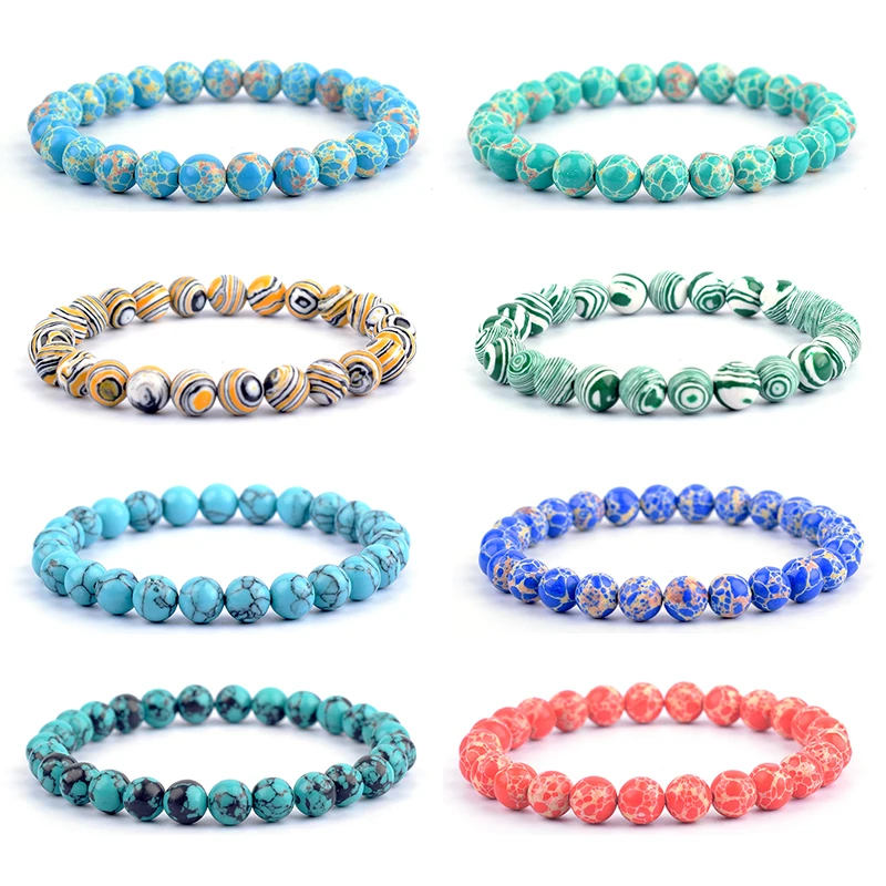 Браслет с бусинами из натурального камня для мужчин и женщин Ювелирное Украшение