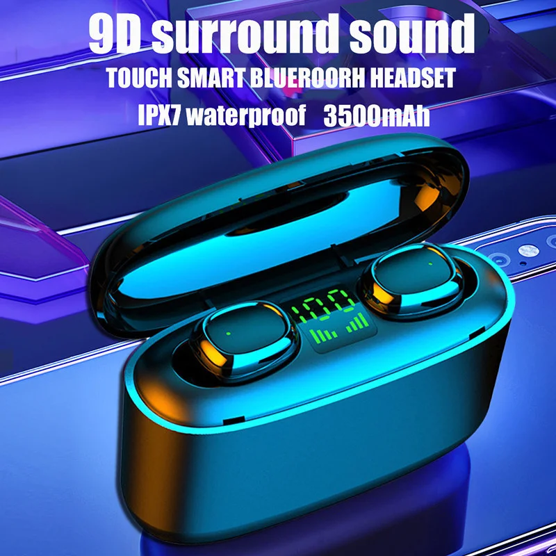 

TWS Bluetooth Wireless Earphones Stereo Earbuds Waterproof Headset Music Headphones For Xiaomi Huawei Iphone