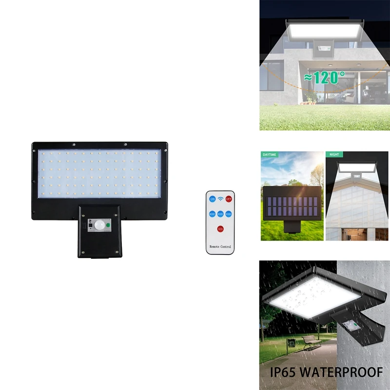 

High Lumen Solar Lamp With Remote Control Outdoor Solar Light PIR Motion Sensor Garden Wall Street Lights Decorative