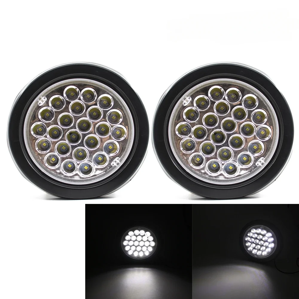 1 комплект, 12 В, 24 В, 24 круглый светодиодный задний фонарь, стоп-сигнал, боковой габаритный индикатор, отражатель, прицеп для грузовика, красный, желтый, белый