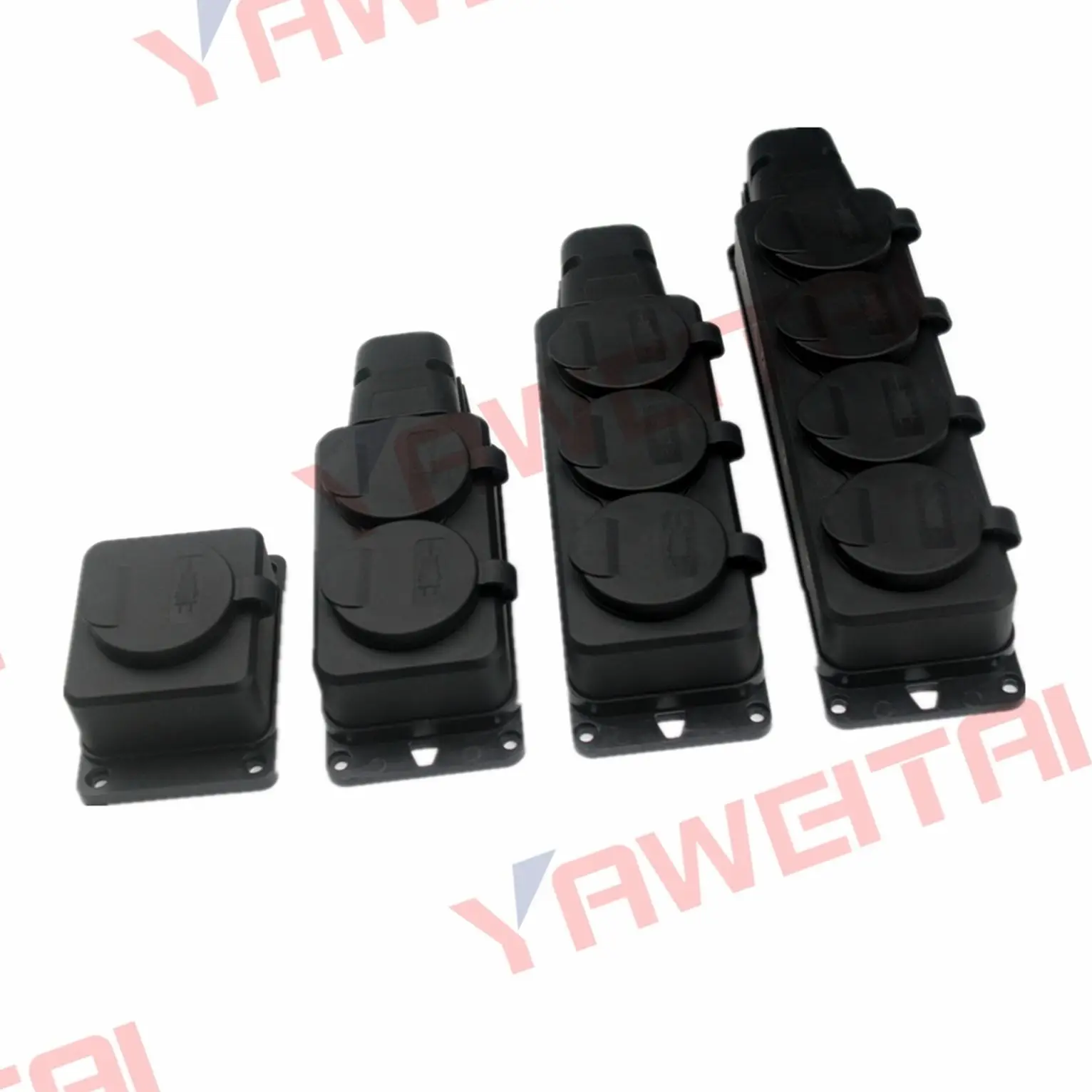 

New IP54 16A European Waterpoof Industry Power Socket 1/2/3/4 Ways,3500W Outdoor Waterproof Outlet Rain Plug with Cover Russia